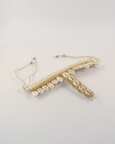 Leg bracelet with crowie shells, through the finger - 1