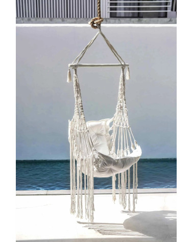 Boho style hanging swing with macrame - 1