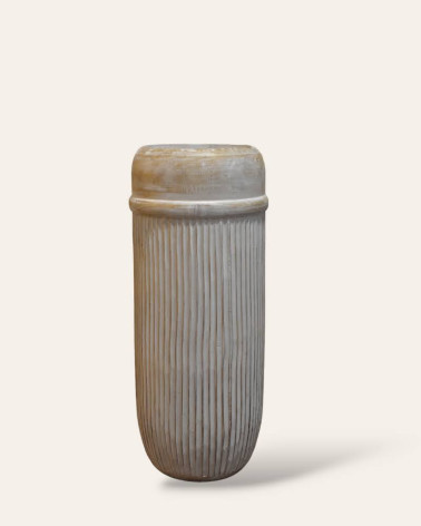 Wooden decorative vase from Bali - 1