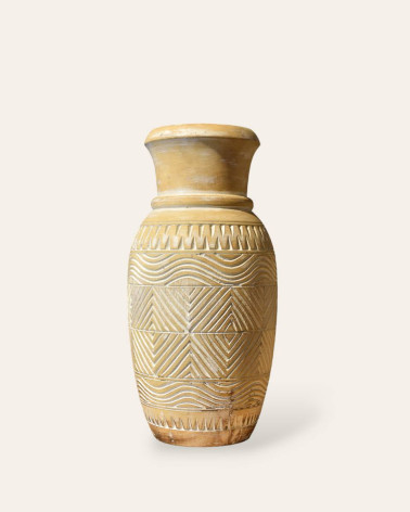 Wooden decorative vase from Bali - 1