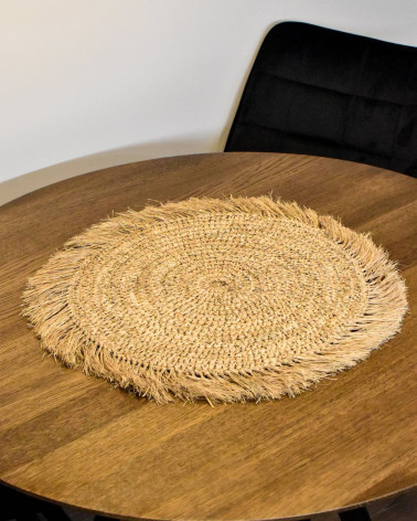 Table mat made of banana leaves, brown - 1