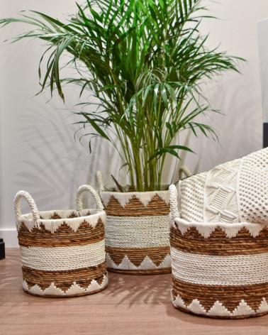 Boho style baskets, light (3pcs) - 1